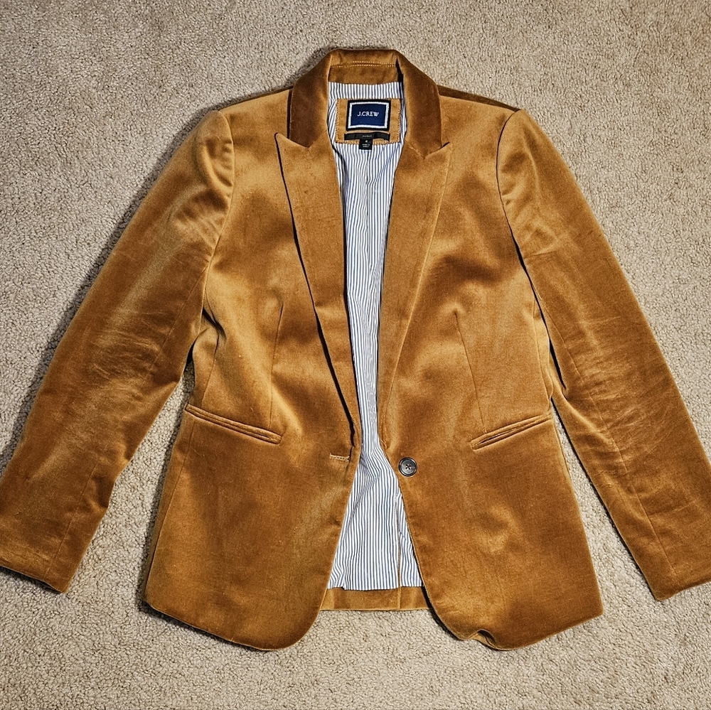 J.Crew gold velvet blazer